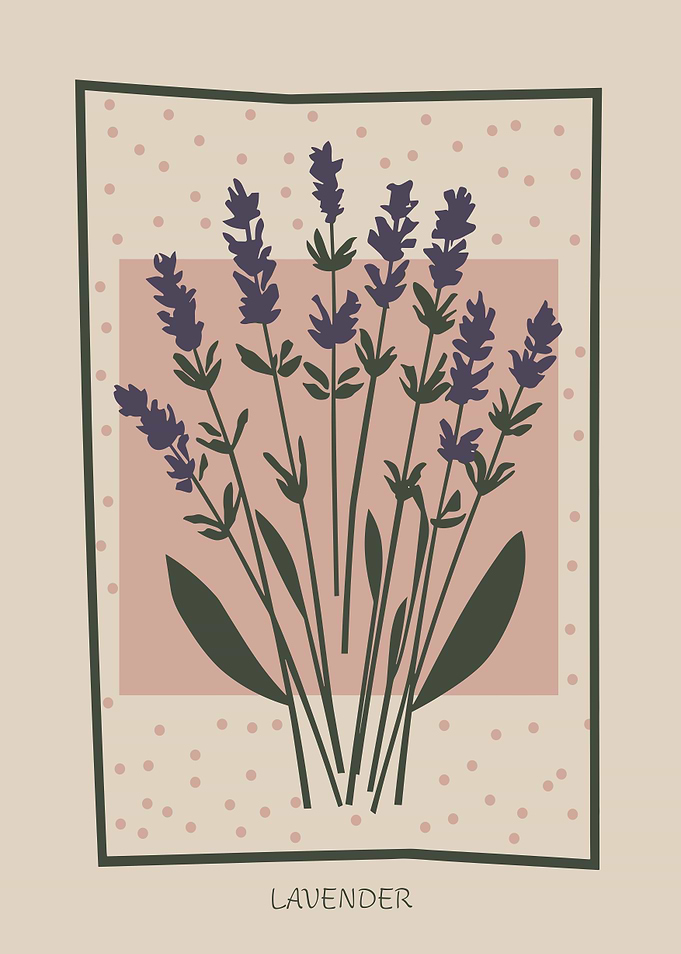 Lavender Floral Mid Century