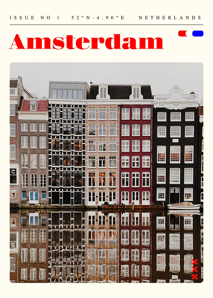 Amsterdam Netherlands Travel Art Poster