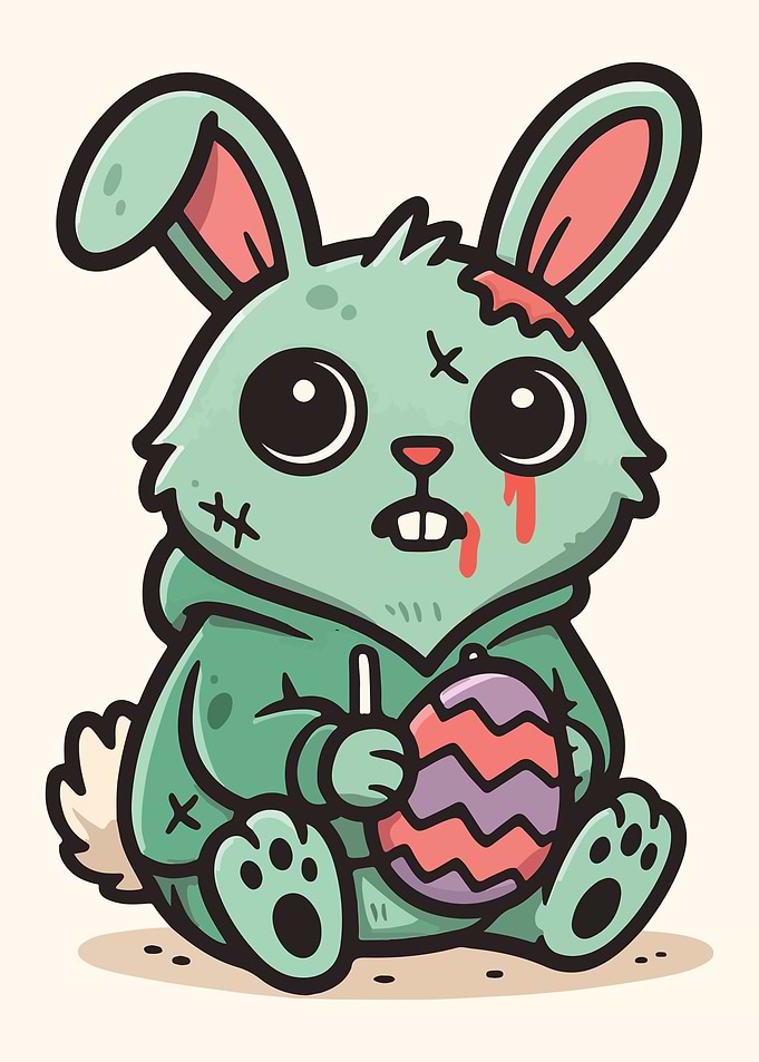 Cute Zombie Bunny – Funny Creepy Pastel Easter