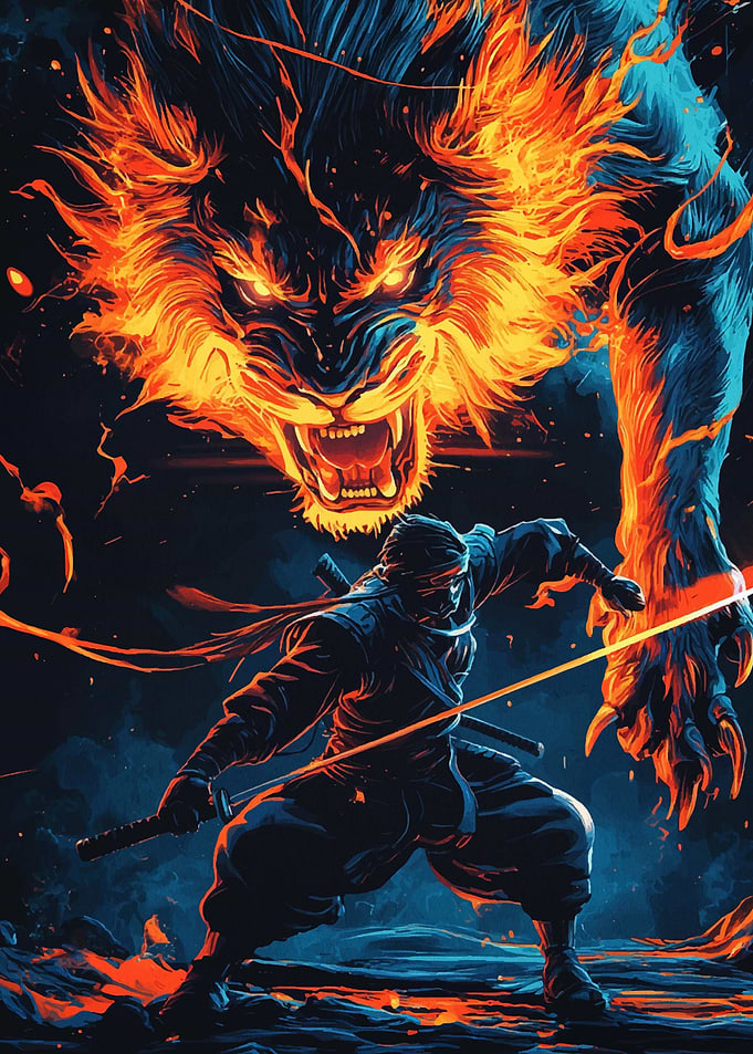 Ninja vs. Fire Lion