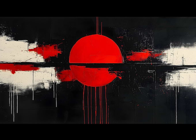 Red Circle Abstract Art