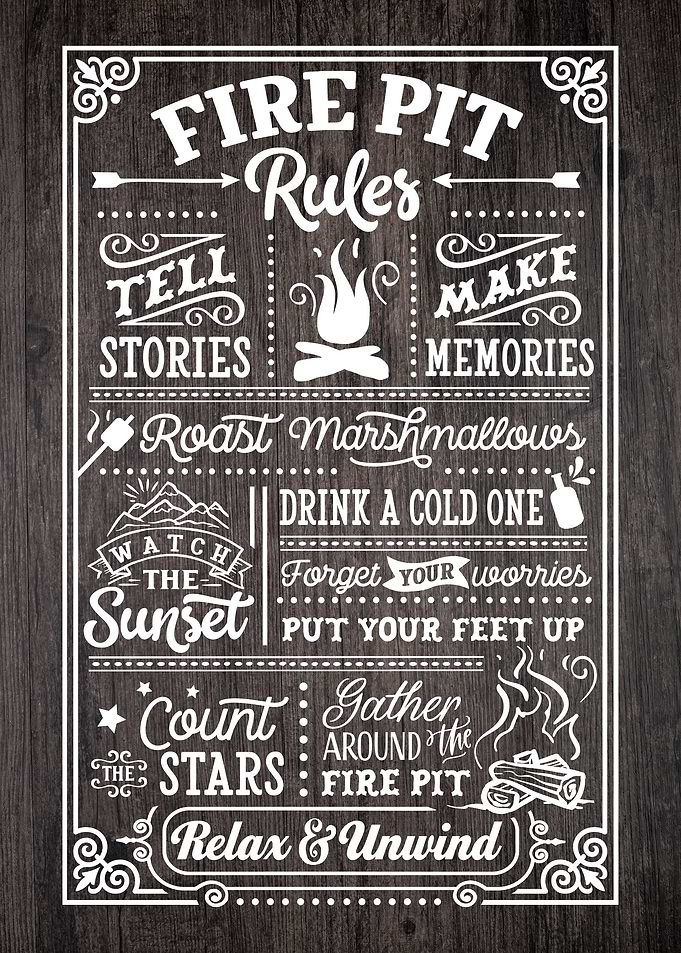 Fire Pit Rules Sign