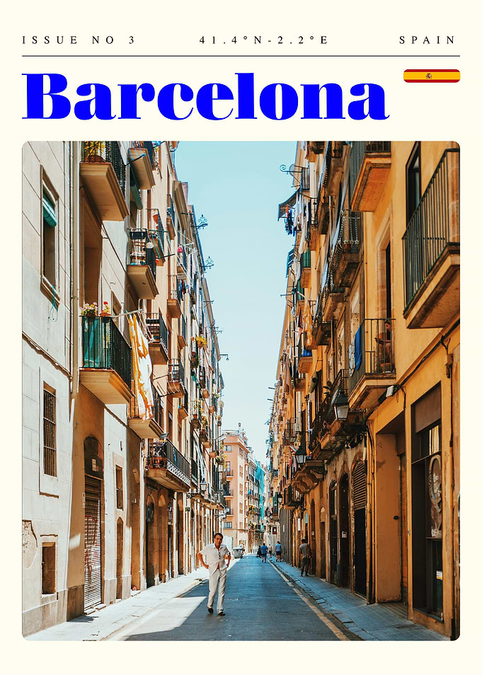 Barcelona Spain Travel Art Poster