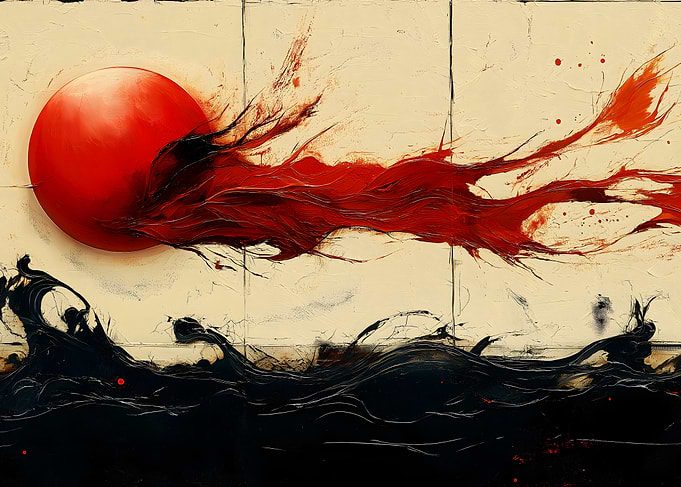 Red Sun and Black Waves