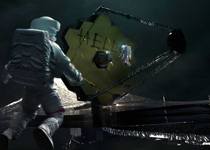 Astronauts and Space Telescope