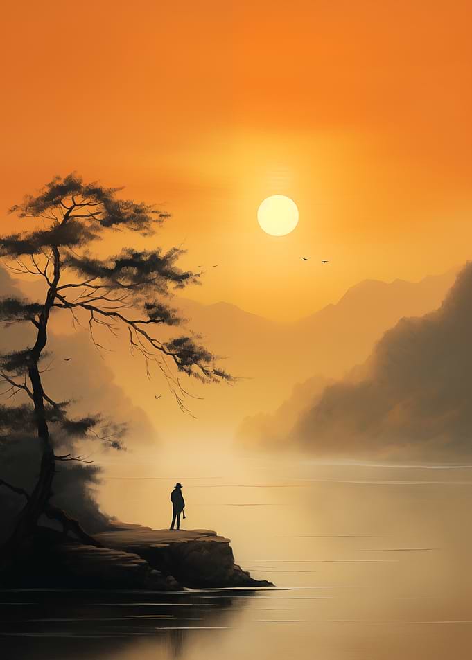 Asia Silhouette at Sunset