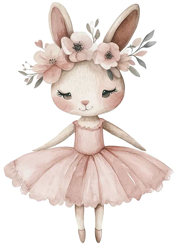 Ballerina Bunny Watercolor