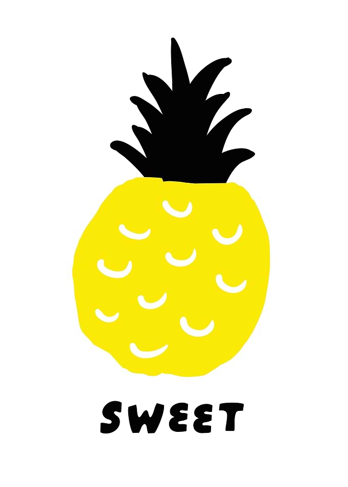 Yellow Pineapple Illustration