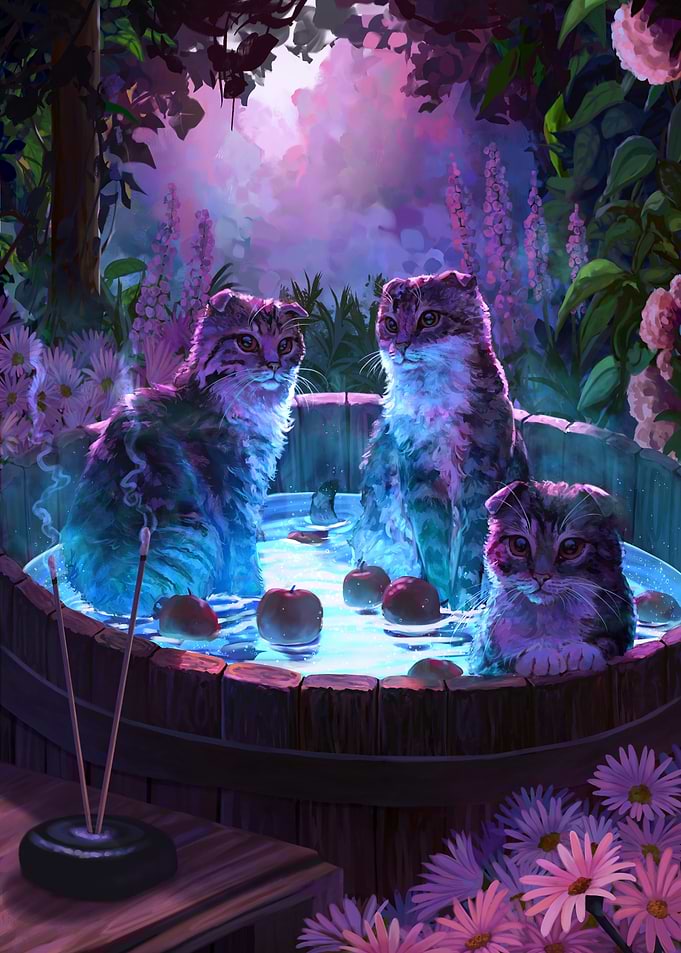 Apple Bobbing Cats