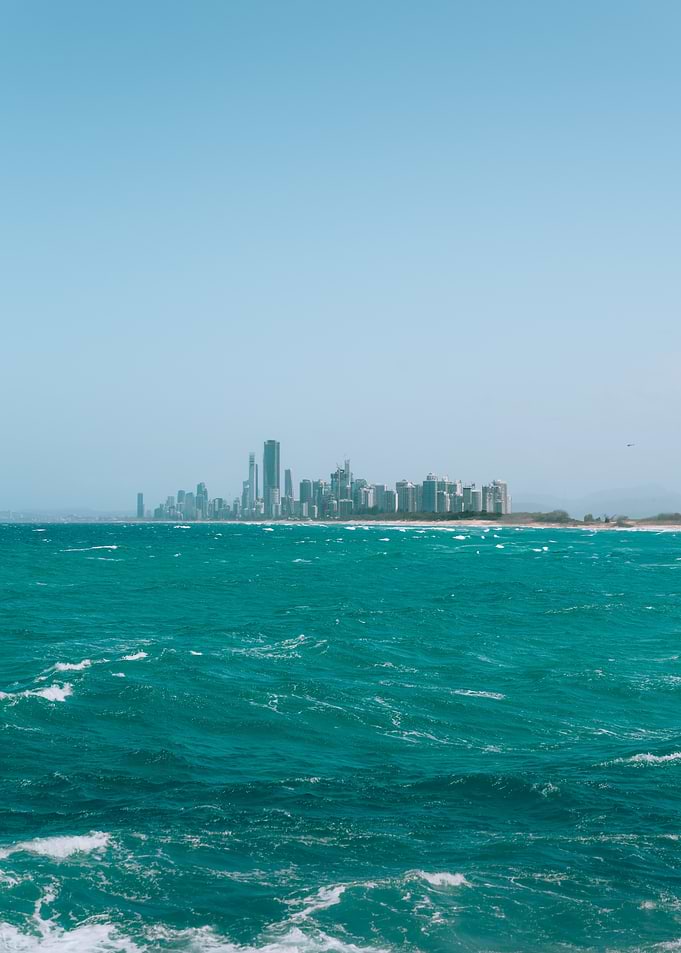 City Skyline Over Ocean