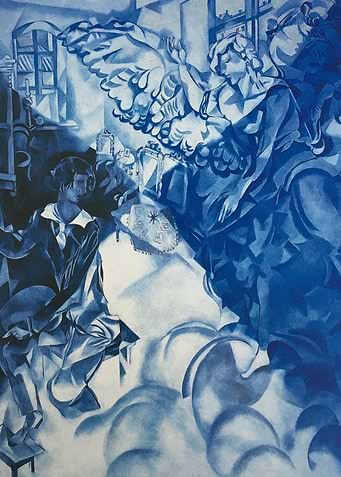 Blue Angel Painting by Marc chagall