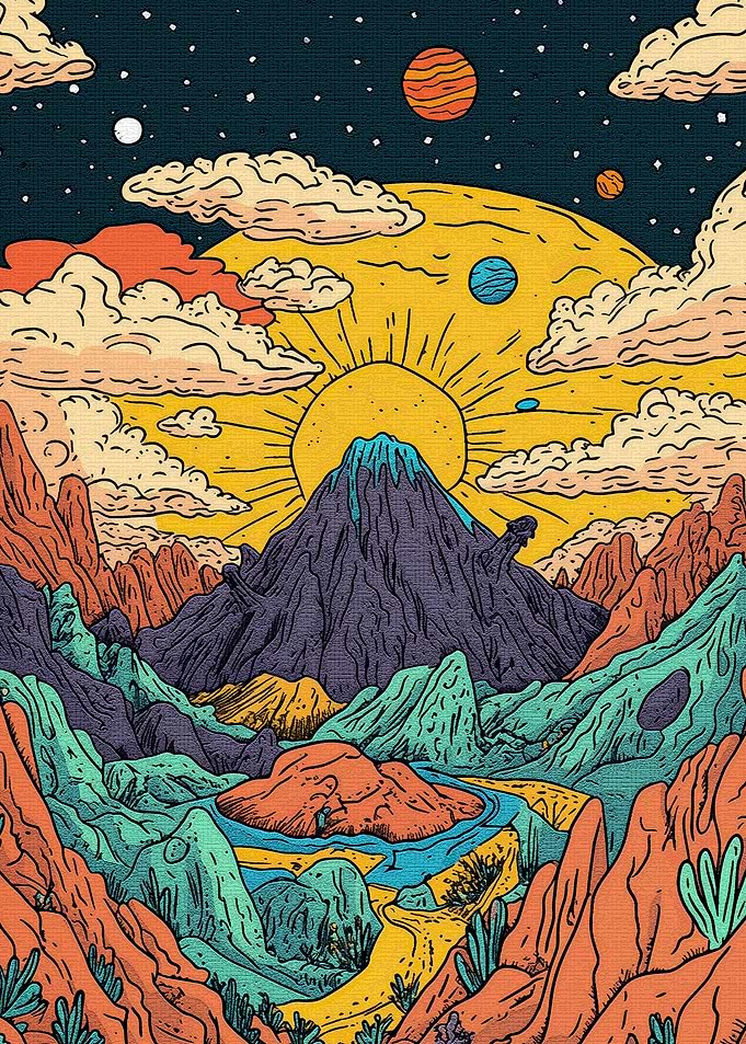 Mountain Landscape Sun