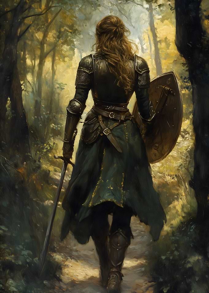 Lady Knight in Forest