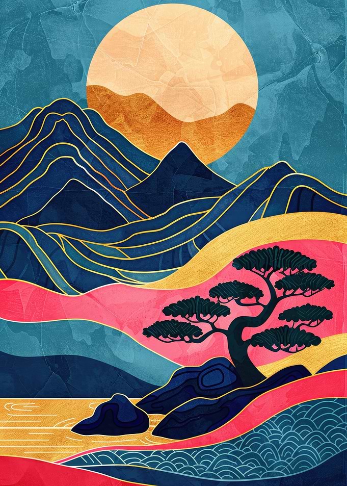 Japanese Mountain Landscape