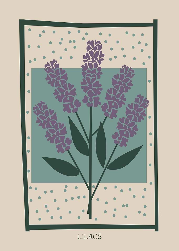 Lilac Flower Mid Century