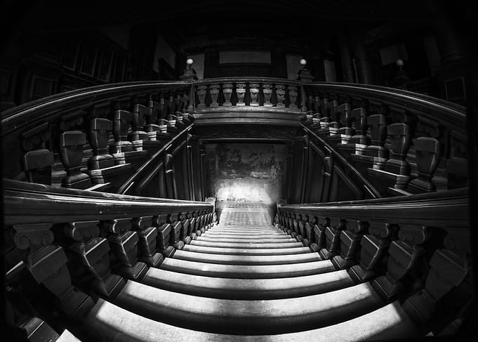 Grand Staircase in Black and White