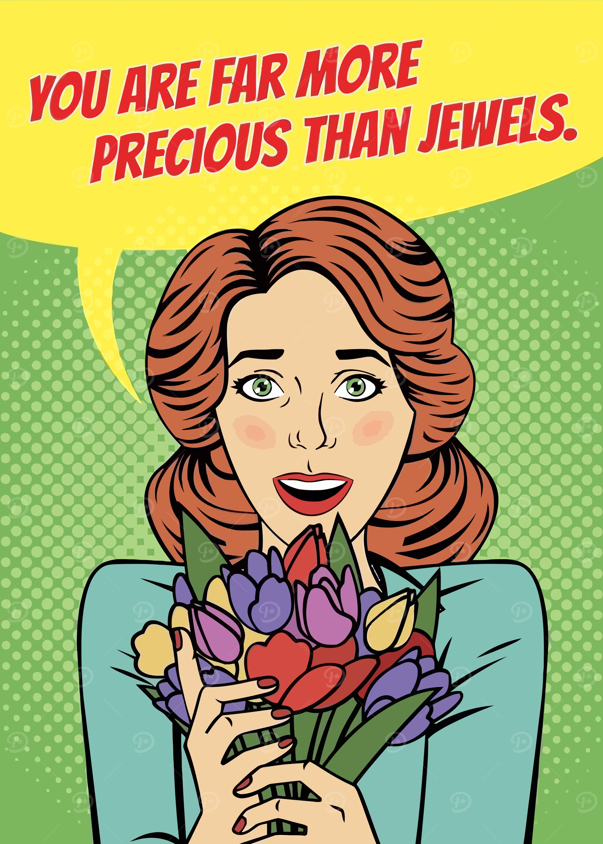 Pop Art Woman with Flowers
