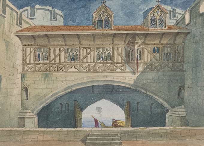 Medieval Gatehouse Watercolor