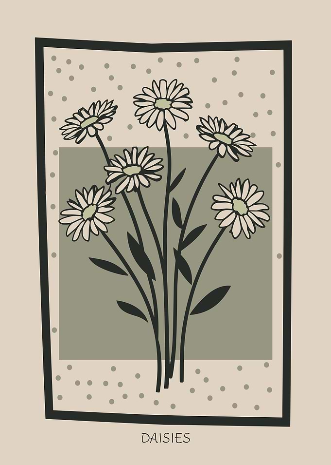 Daisy Flower Bouquet Mid Century