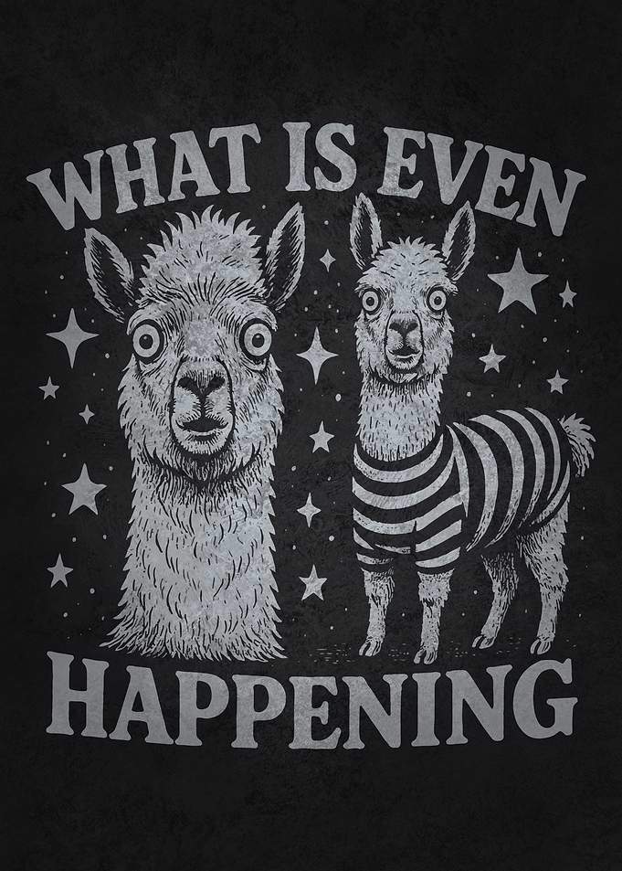 What Is Even Happening. Funny Alpaca Llama