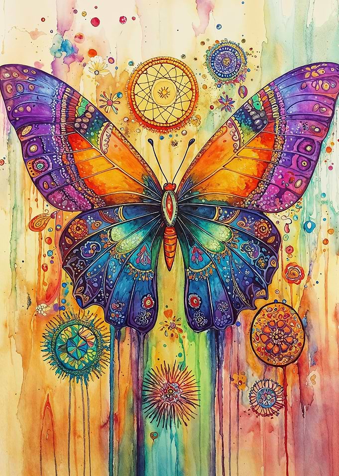 Colorful Butterfly Watercolor
