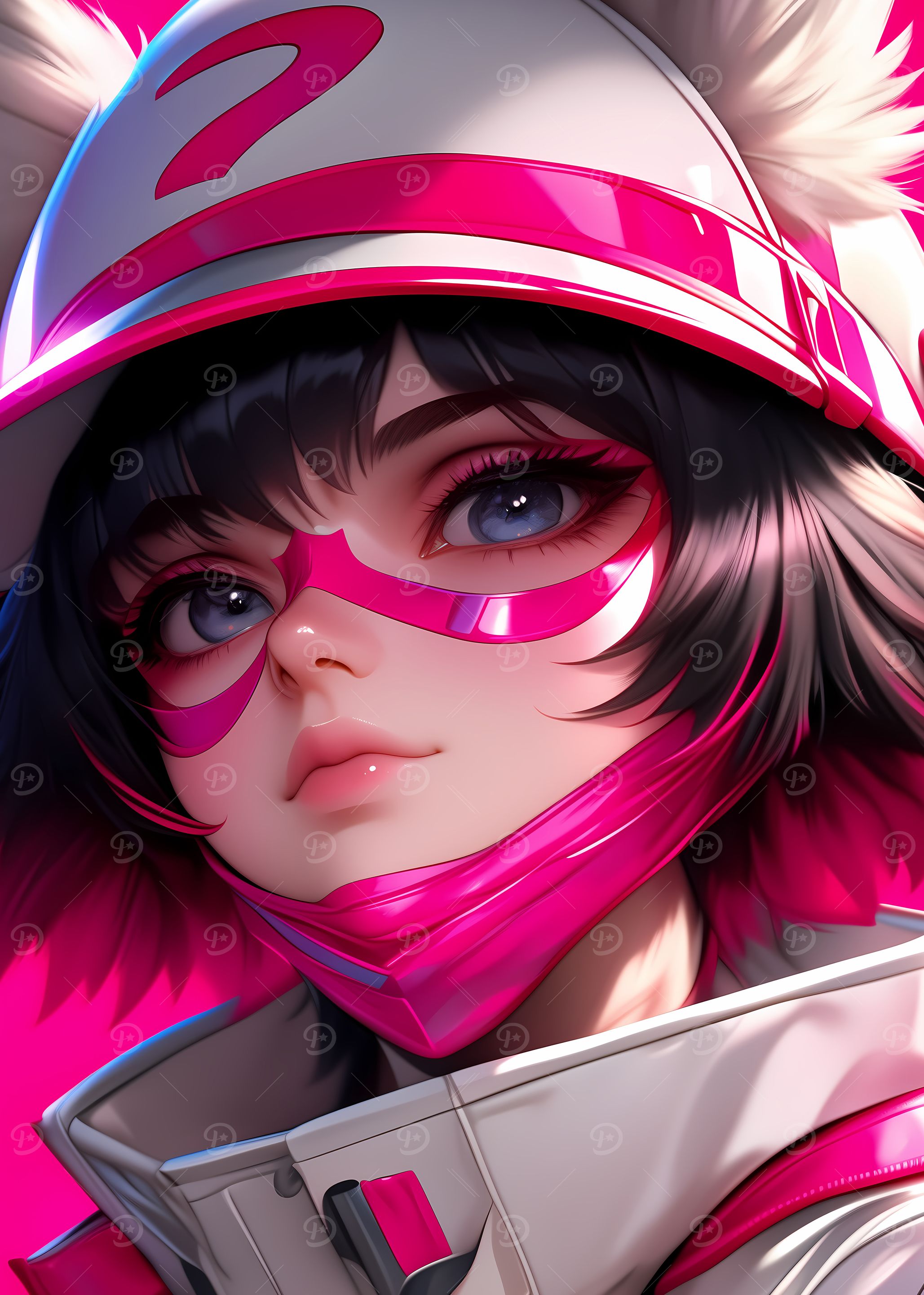 Anime Girl in Pink Gaming