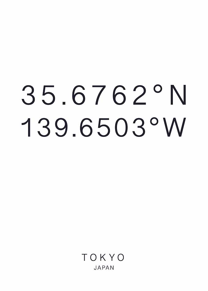 Tokyo Coordinates Print