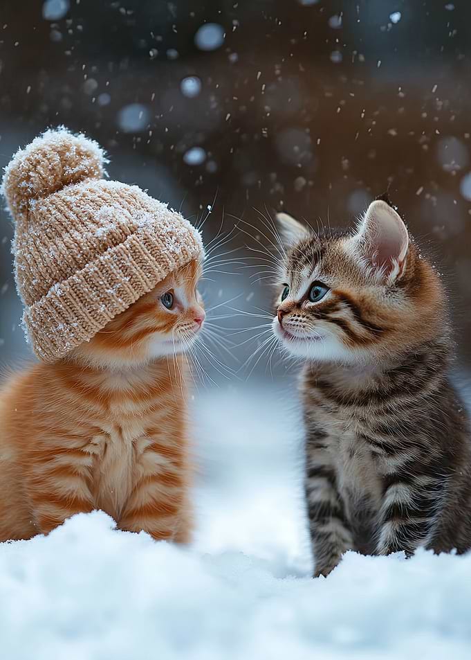 Two Kittens in the Snow