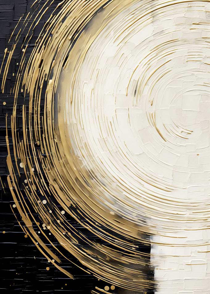 Abstract Gold and Black Swirls