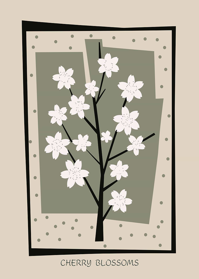 Cherry Blossom mid Century