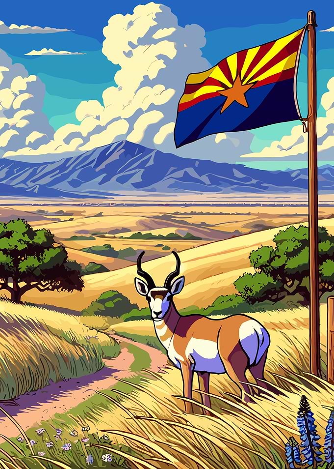 Arizona Flag Pronghorn