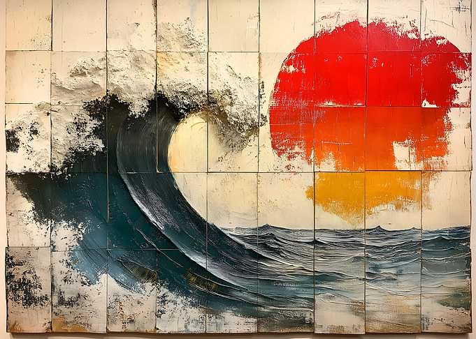 Wave and Sun Painting