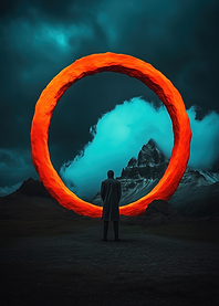 Man Gazing at Orange Ring