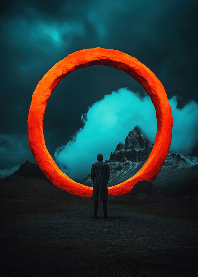Man Gazing at Orange Ring