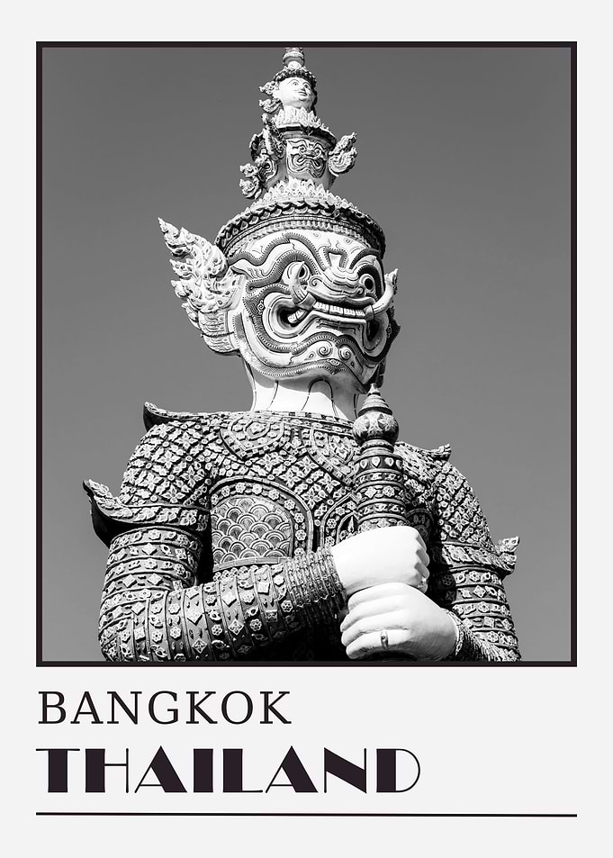 Thai Guardian Statue Bangkok Photo Travel Poster