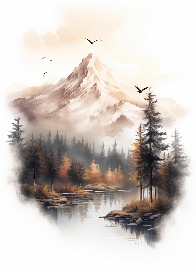 Mountain Lake Painting