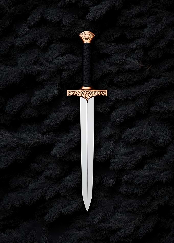 Silver Sword on Black Fern