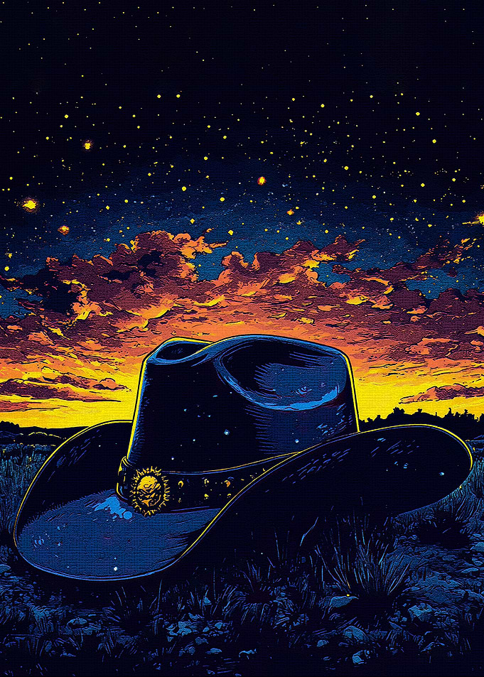 Cowboy Hat Under Stars
