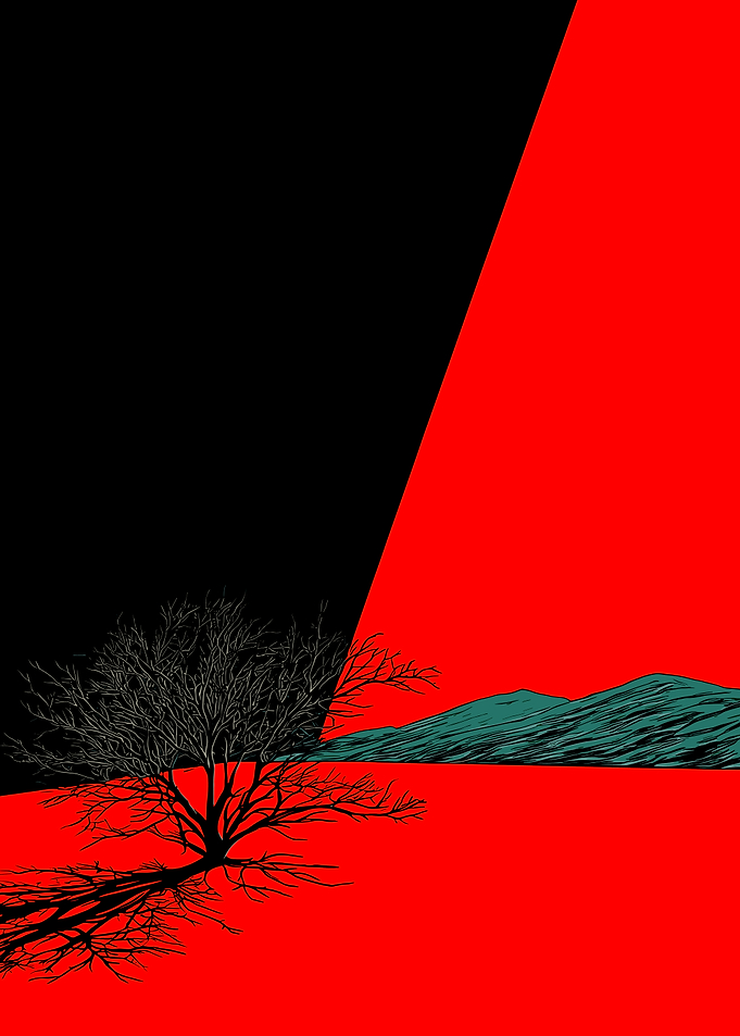 Black and Red Landscape