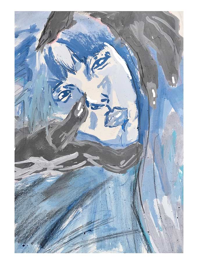 Blue Portrait Painting