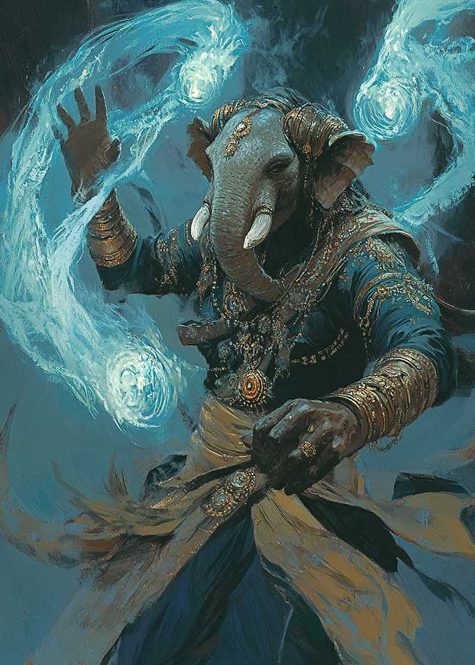 Elephant Deity Casting Magic