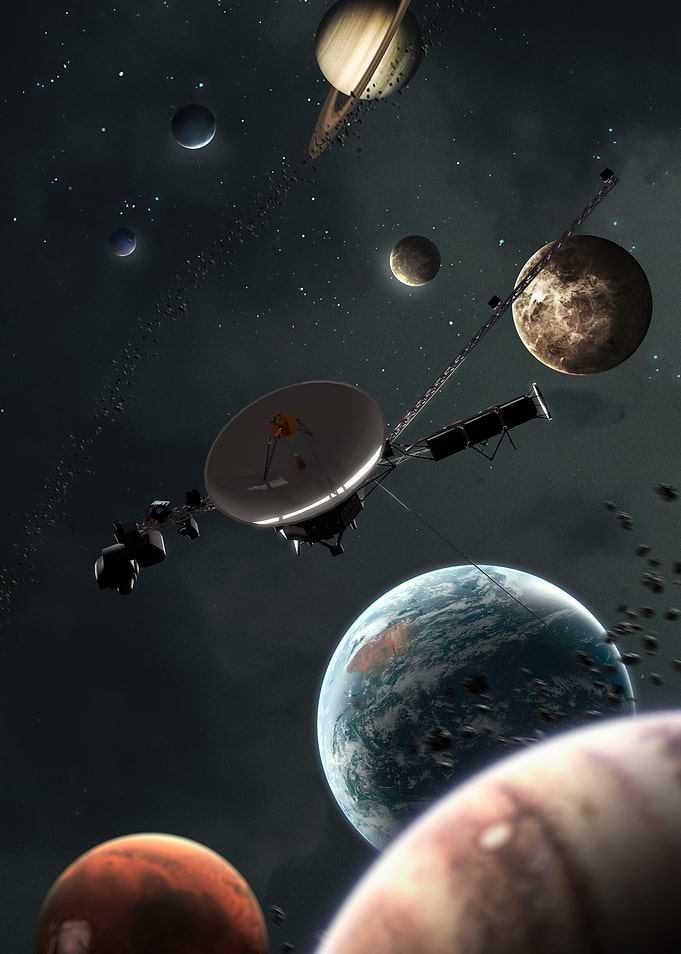 Voyager Spacecraft in Space