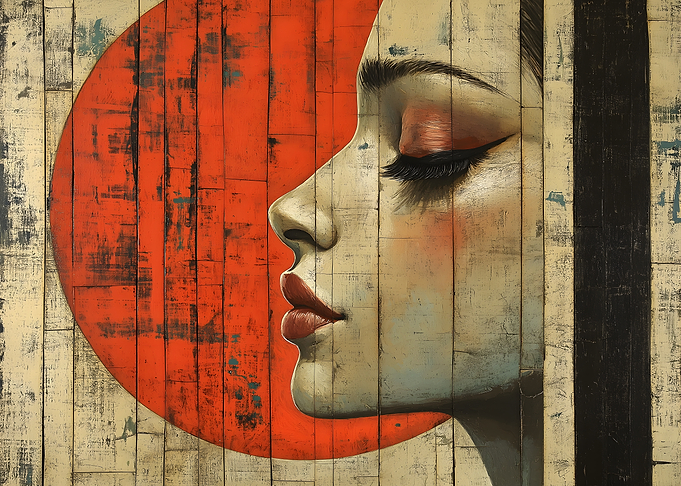 Woman with Red Circle