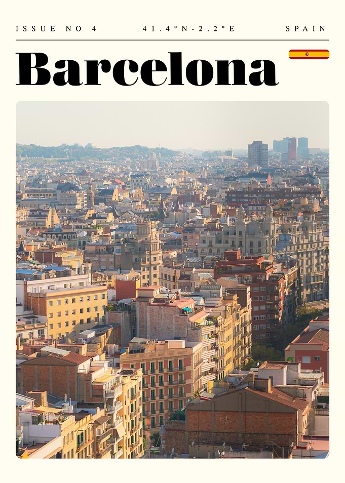 Barcelona Spain Travel Art Poster