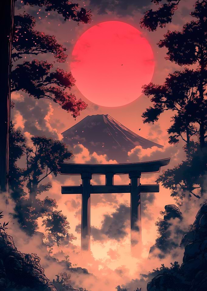 Japanese Mountain Sunset