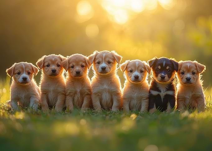 Cute Puppy Lineup