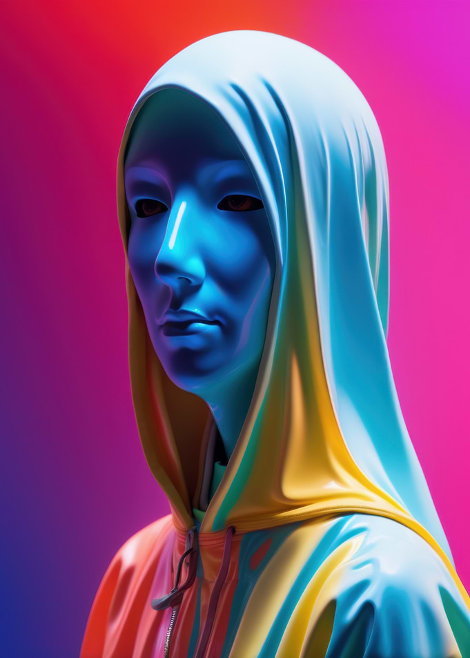 Neon Hoodie Portrait