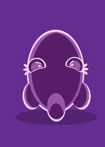 Purple Cartoon Rocket