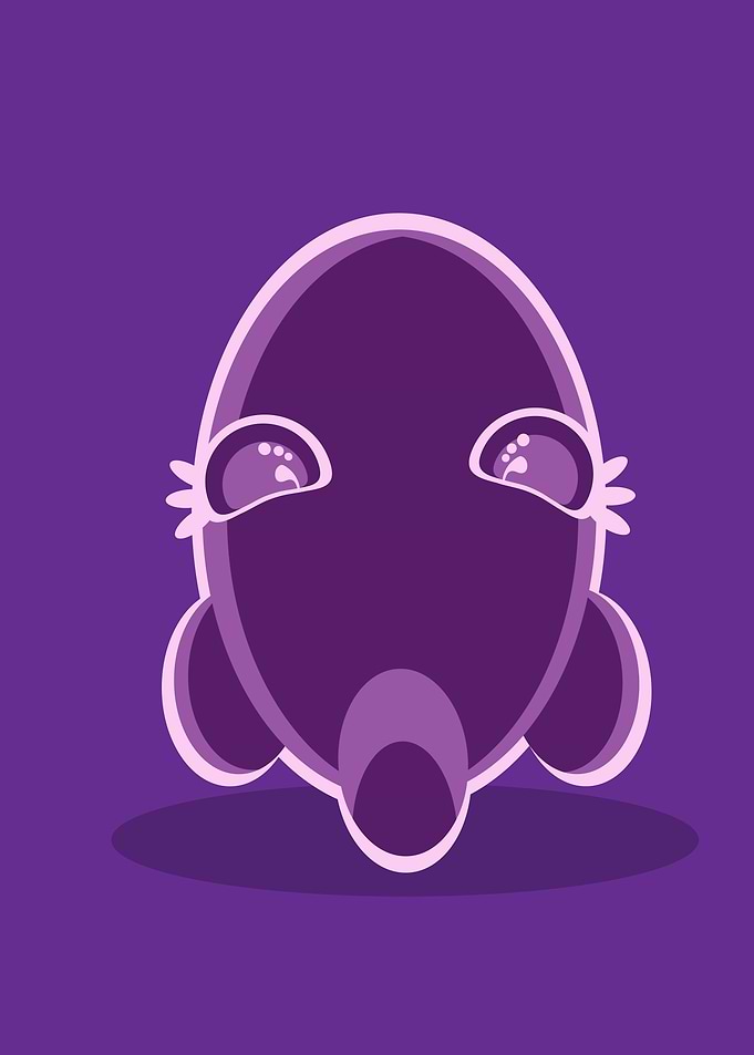 Purple Cartoon Rocket