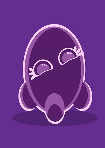 Purple Cartoon Rocket